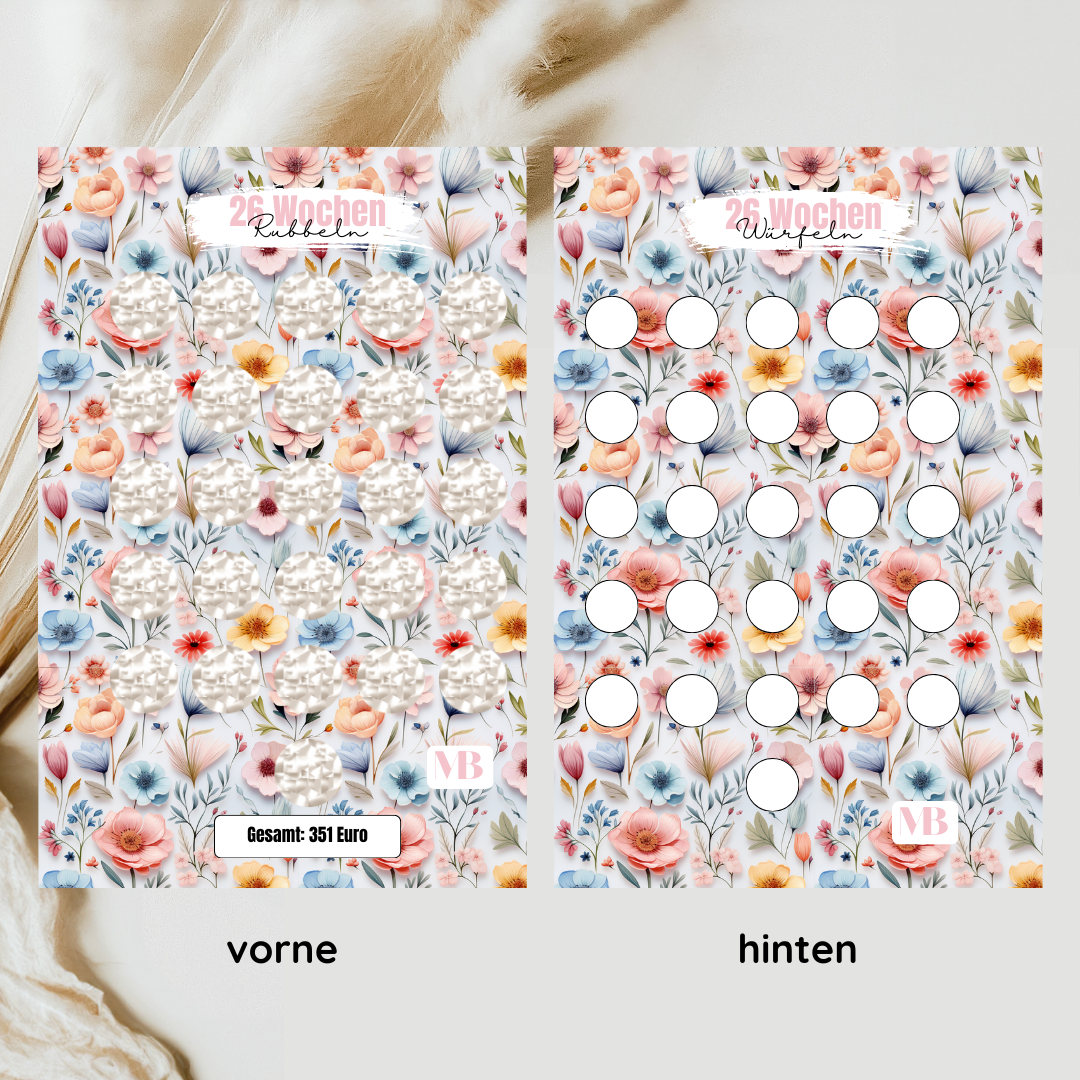 26 Wochen Rubbeln & Würfeln / folierte Sparchallenge
