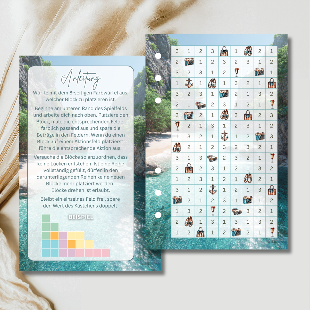 Sparblöcke Urlaub (foliert)