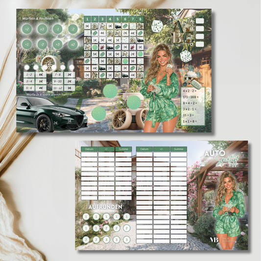 Auto Spartopf Klappkarte (foliert