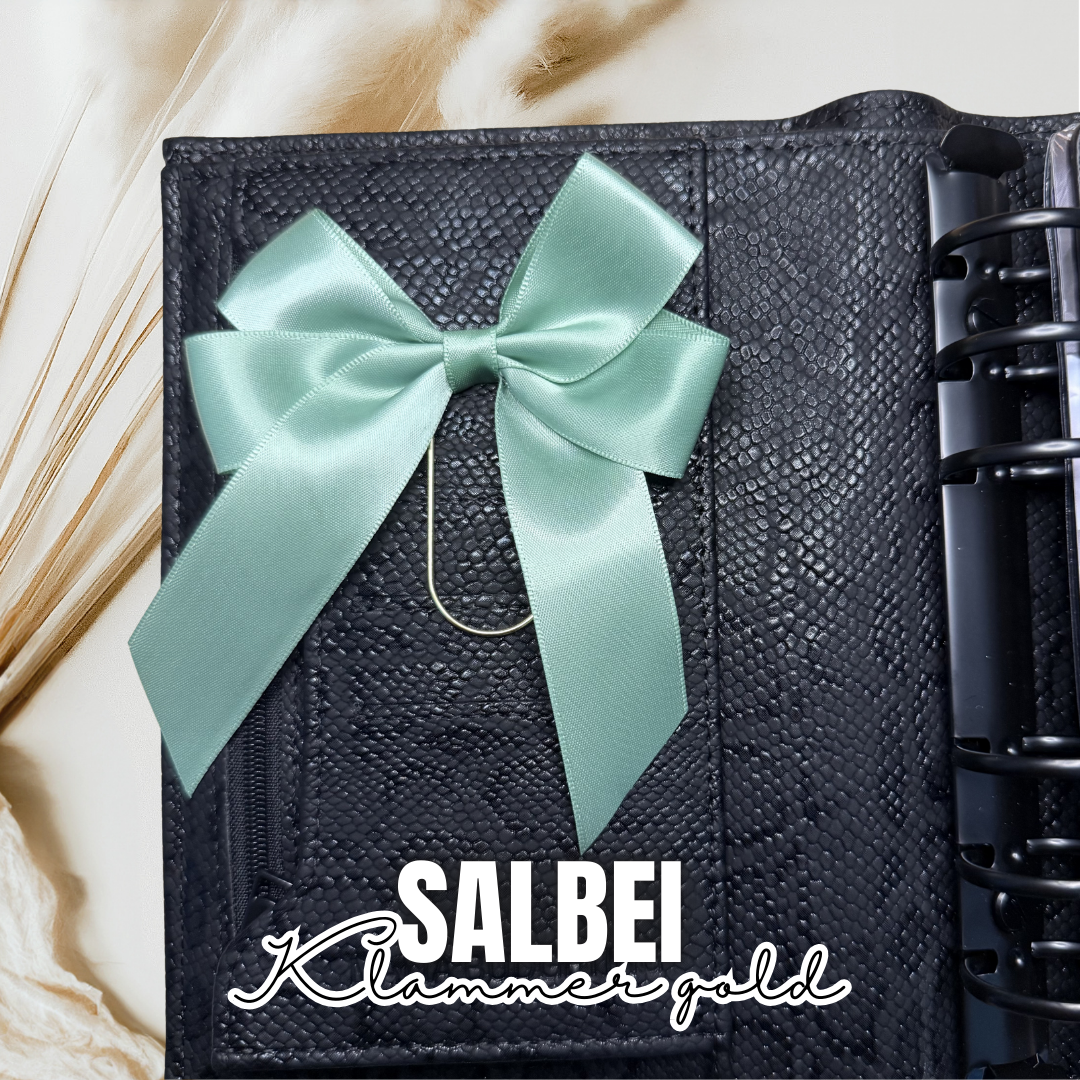 Satin Schleife (mit Büroklammer)