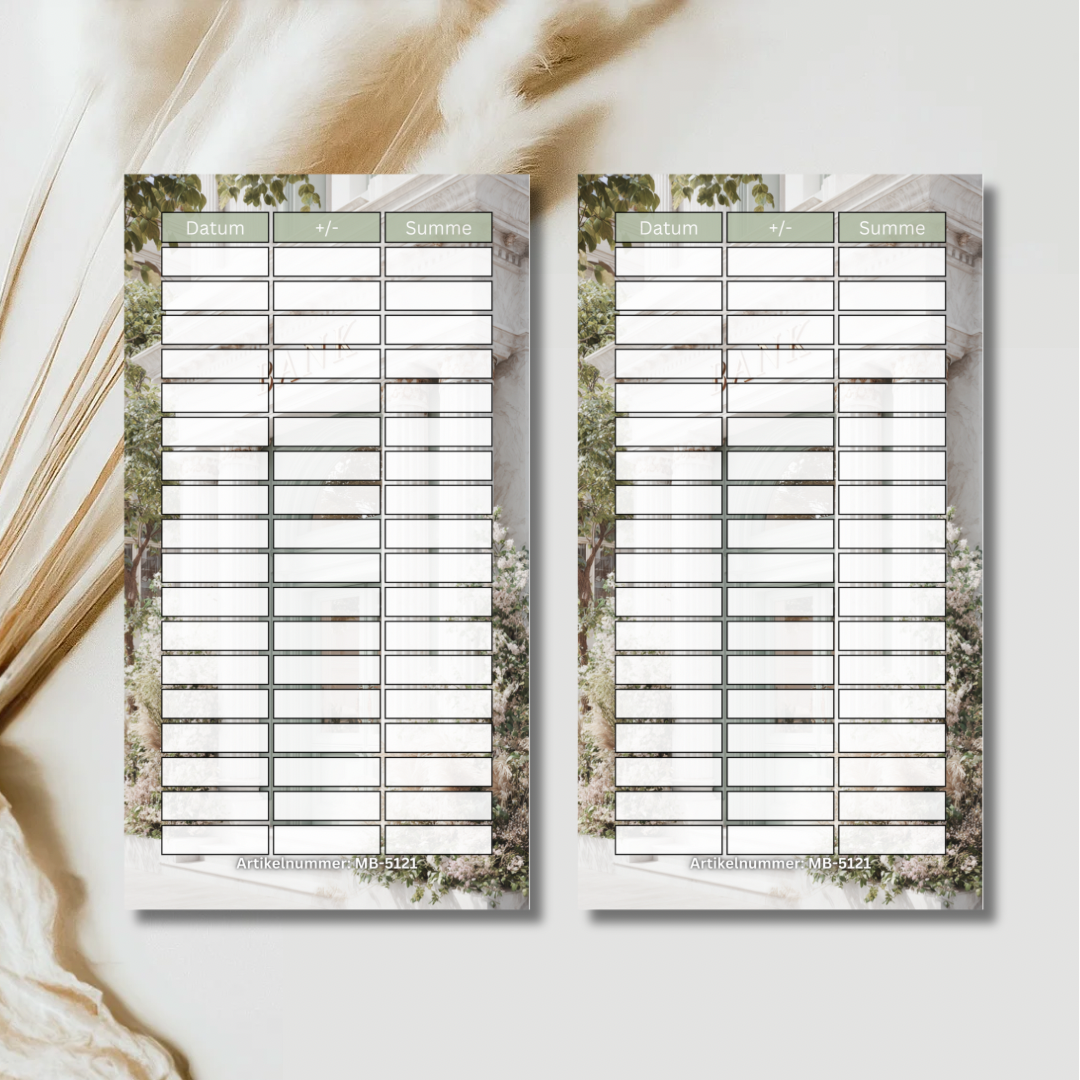 Sparblöcke Notgroschen (foliert)