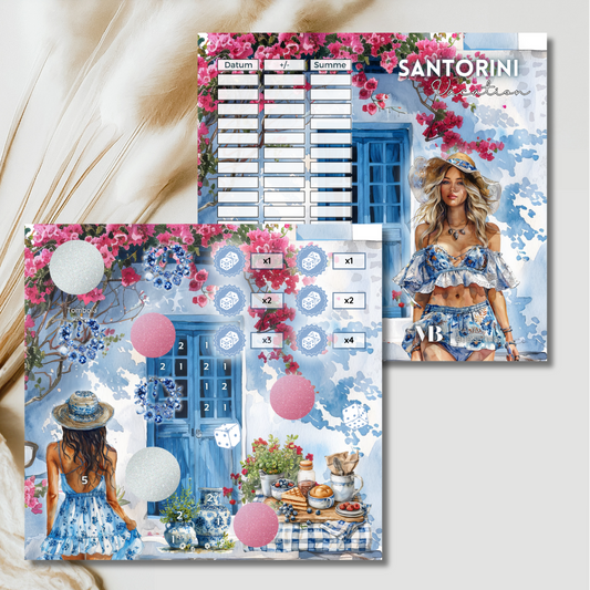 Santorini 4er-Klappkarte (foliert)